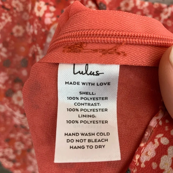 Lulus Women’s floral print ruched long sleeve top Feminine romantic size large - Picture 10 of 14